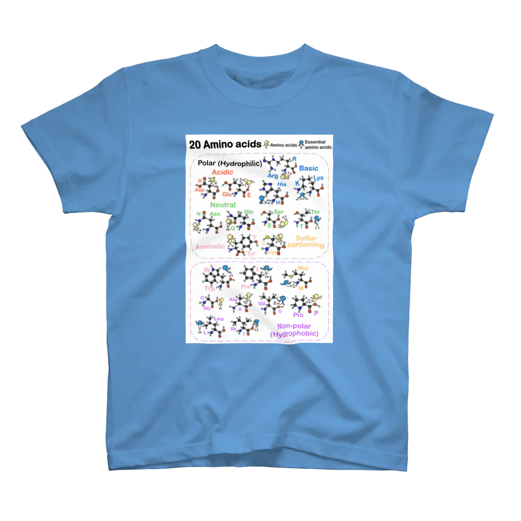 みずしまワークスの20アミノ酸ぴよ(白) スタンダードTシャツ