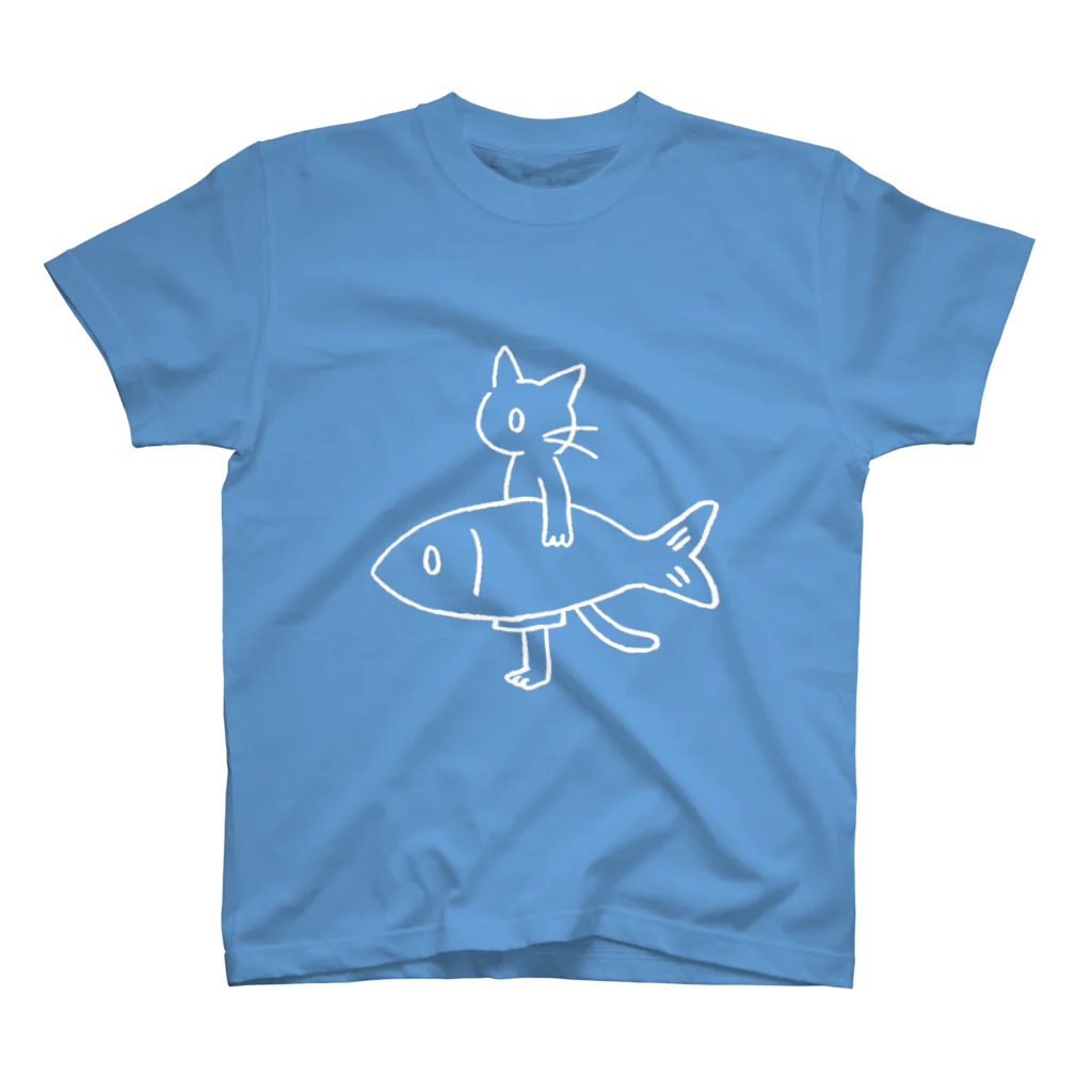 かまくらまいの魚サーフィン　白 スタンダードTシャツ