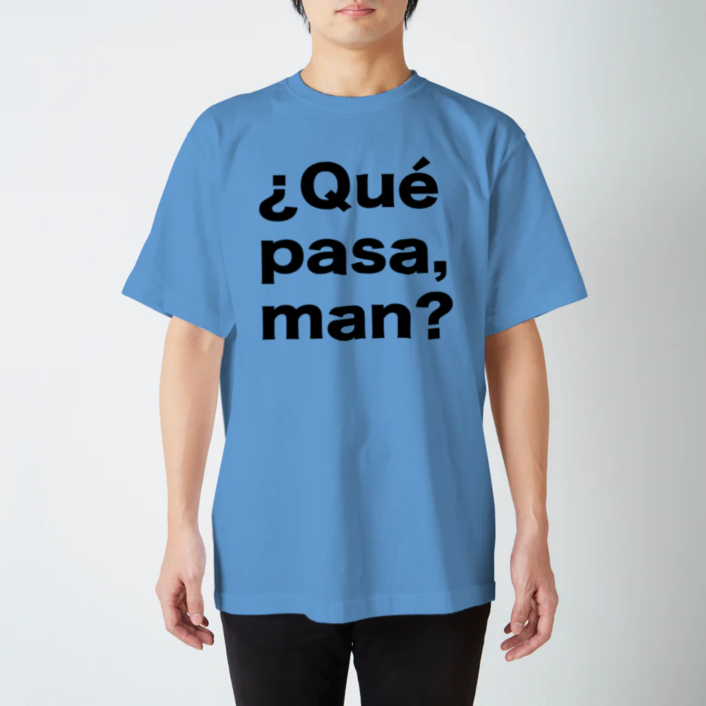 TシャツジャパンSUZURI店🇯🇵の¿Qué pasa,man?（ケパサメン）黒文字 Regular Fit T-Shirt