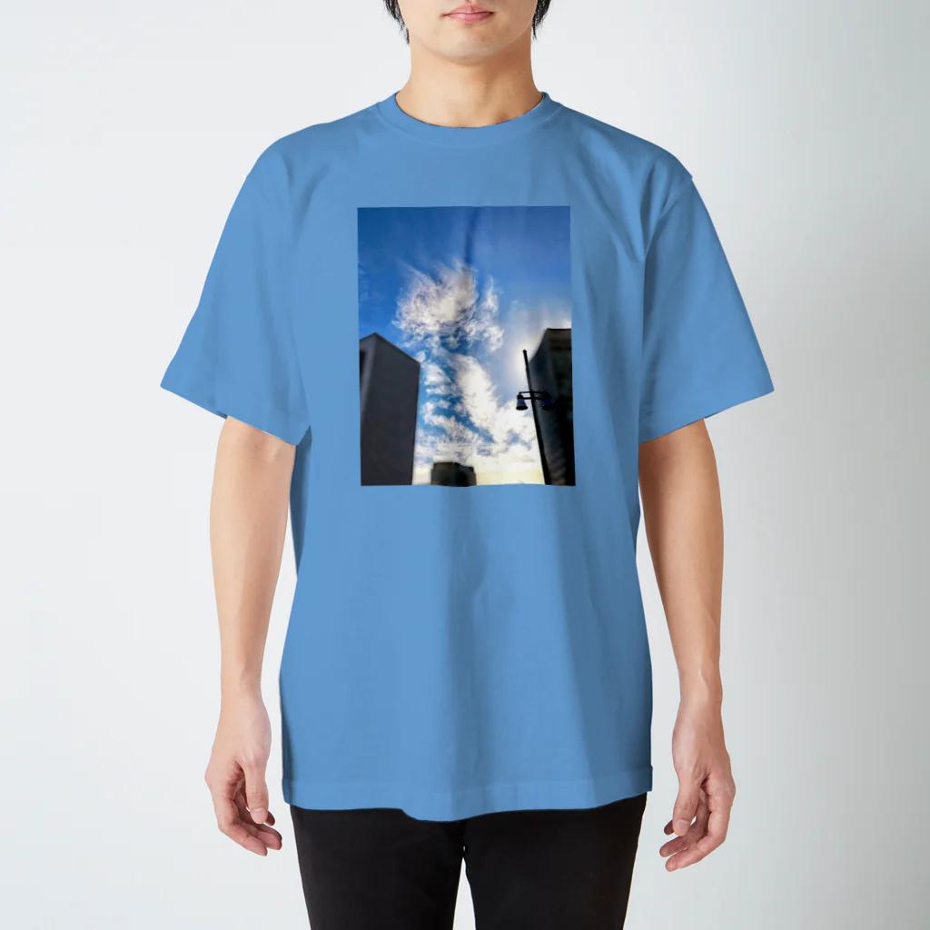 錆猫の館のビルの谷間の龍神雲 Regular Fit T-Shirt