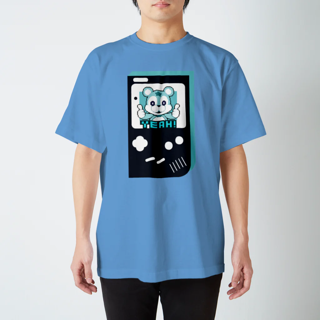 mochaliのRetro Game◆blue bear スタンダードTシャツ