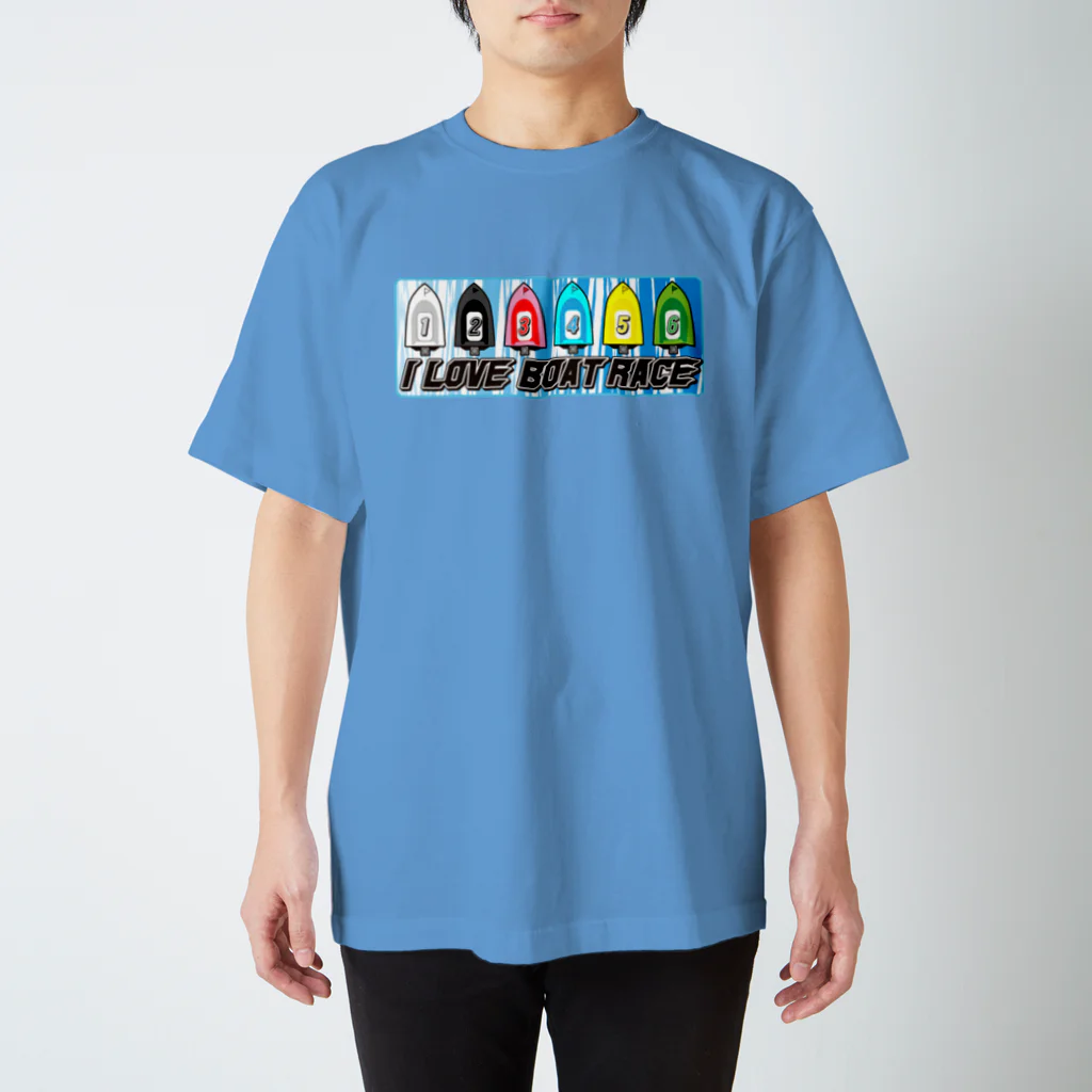 牛川 暗のグッズショップのボートレース４号艇（□ロゴ） スタンダードTシャツ