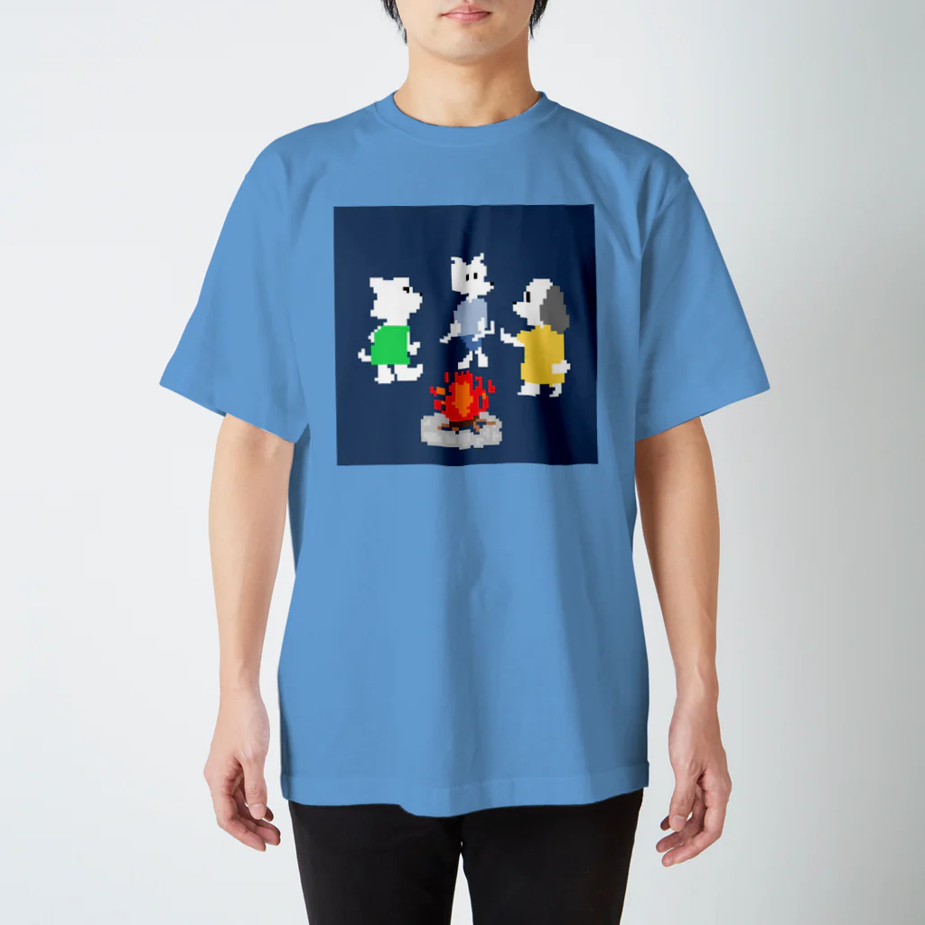 いんきょたんショップの犬シリーズ-焚火- Regular Fit T-Shirt