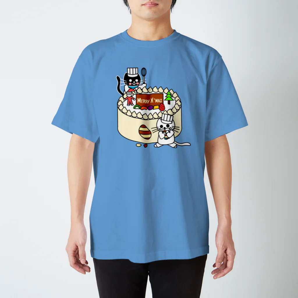 J's Mart 2ndのたまとクロとクリスマスケーキ スタンダードTシャツ