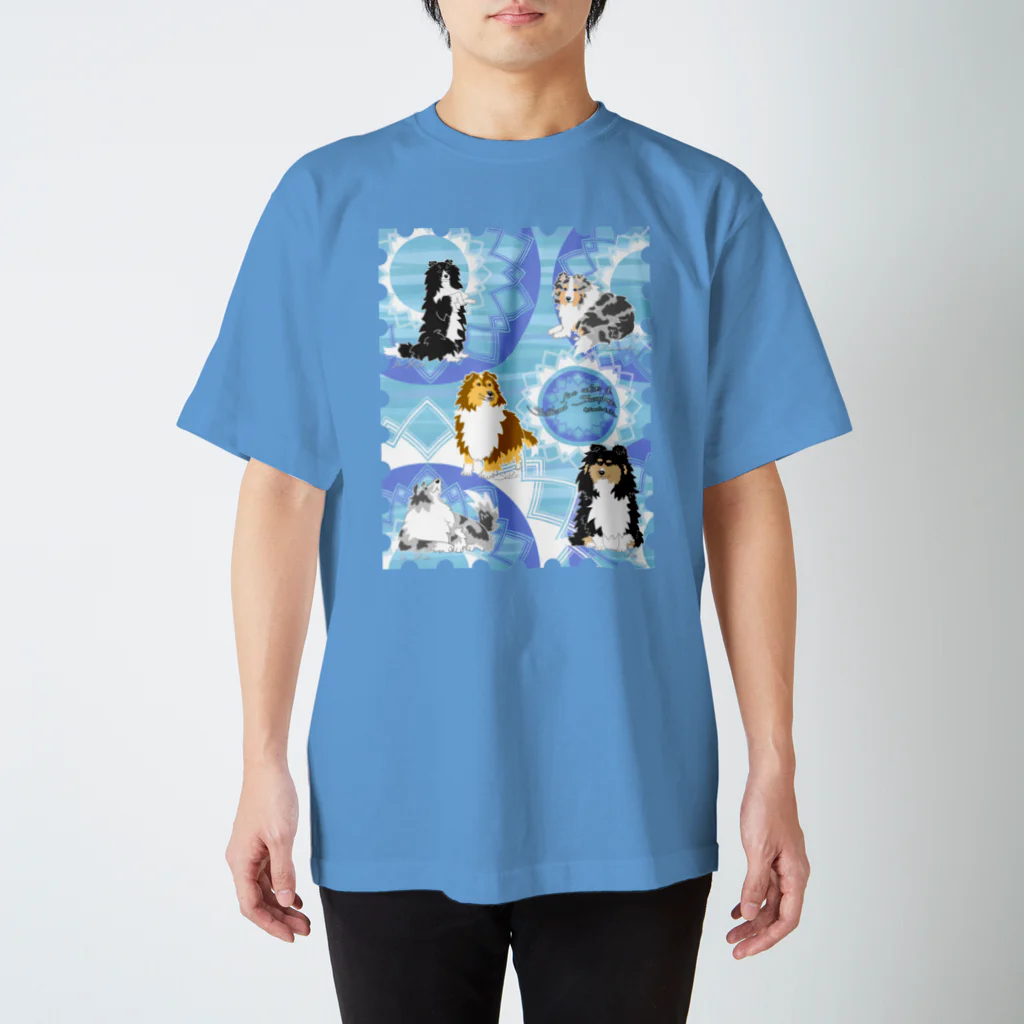 Airy BlueのFive colors of Shetland Sheepdogs.～Turquoise～ スタンダードTシャツ