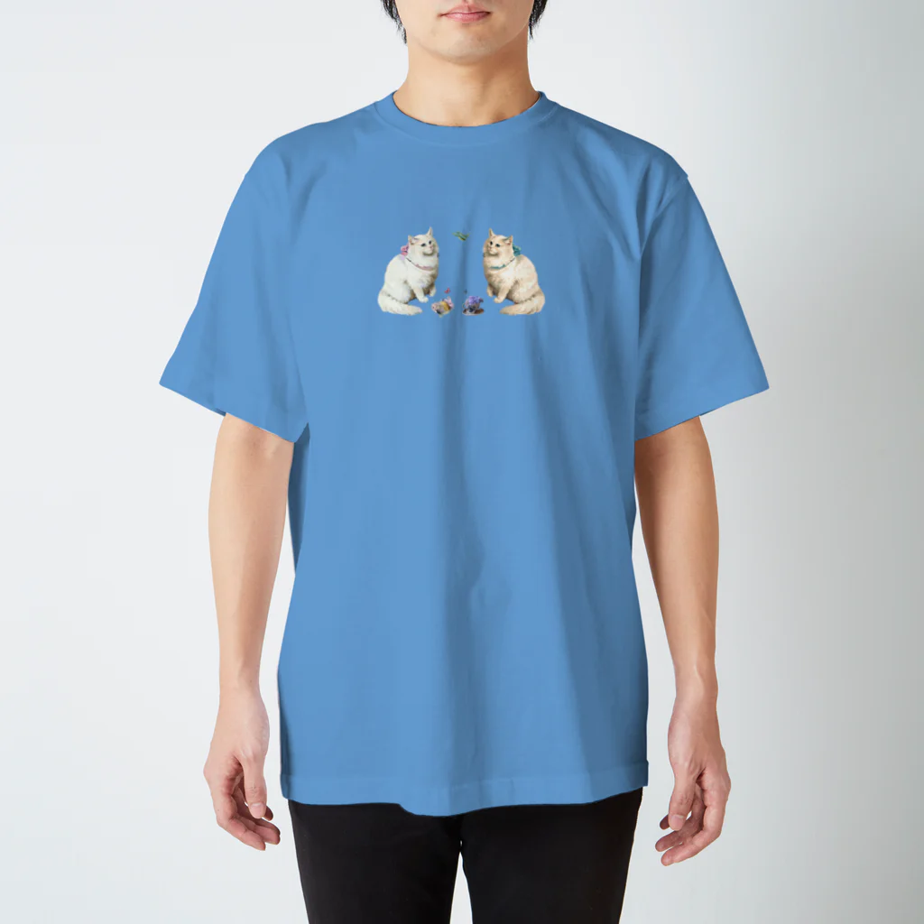 海賊猫 cocoのvictorian cat♡Donation♡お茶会ねこちゃん 『ねこのお茶会』 Regular Fit T-Shirt