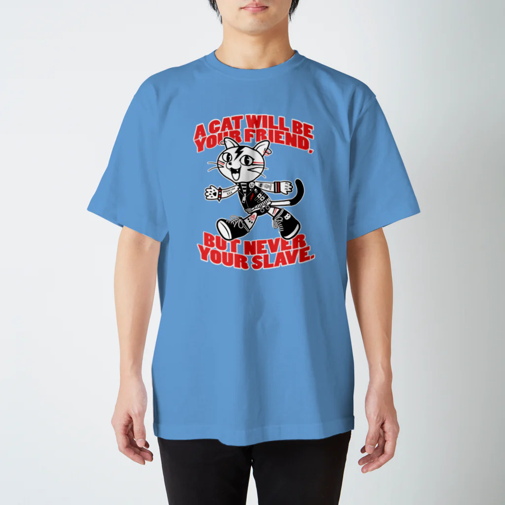 LONESOME TYPE ススのパンク猫（NEVER YOUR SLAVE） スタンダードTシャツ
