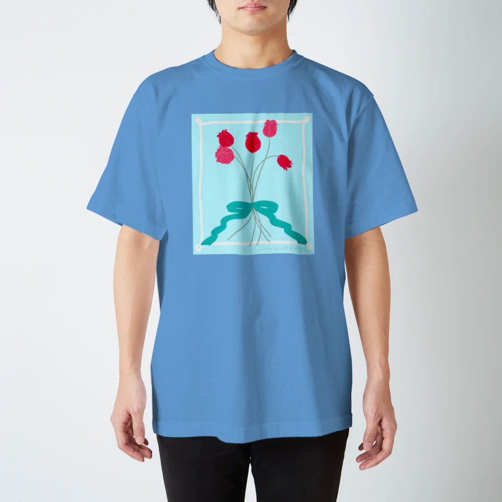 レモンスカッシュの泡の絵の中のチューリップブーケ Regular Fit T-Shirt