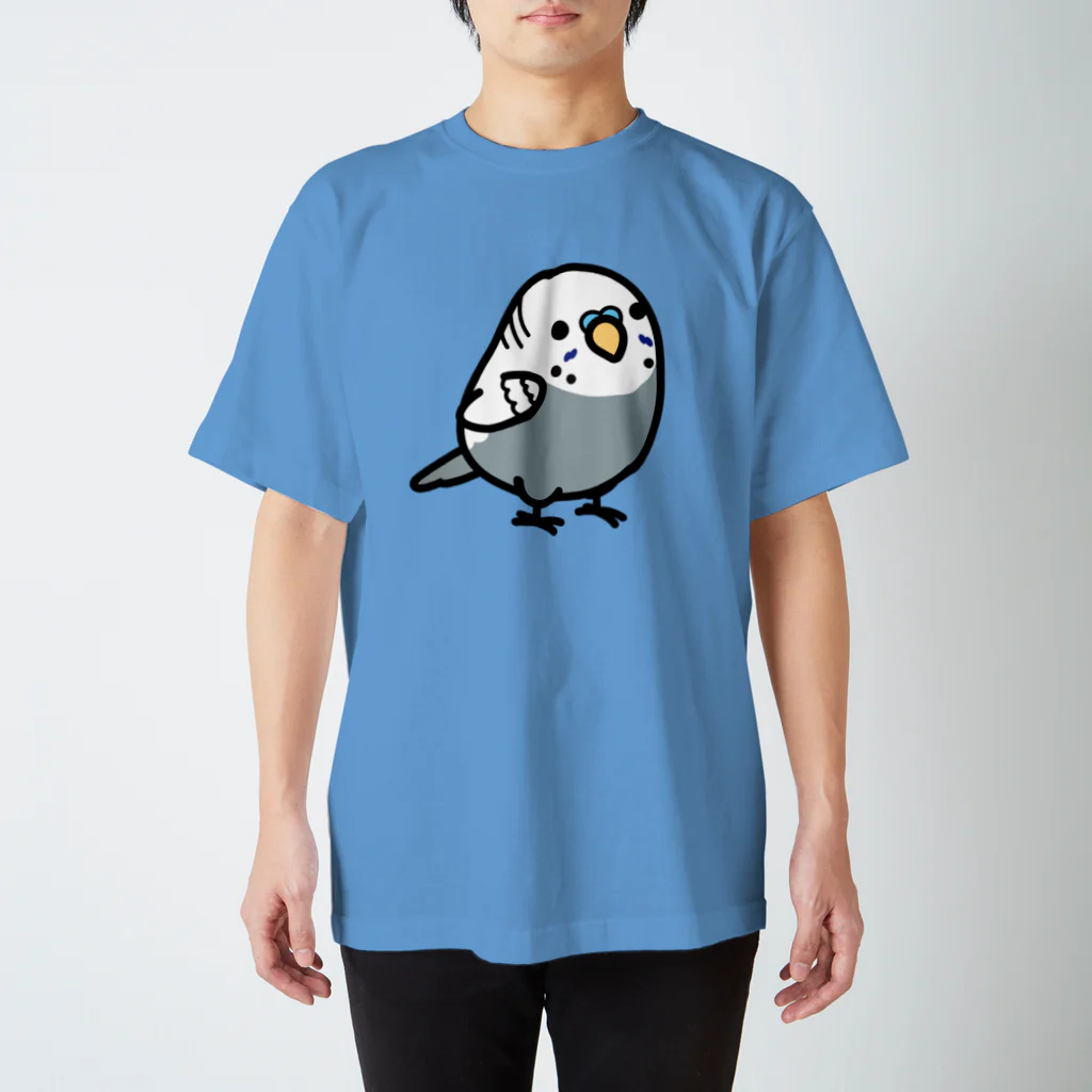 Cody the LovebirdのChubby Bird セキセイインコ　グレー　男の子 スタンダードTシャツ