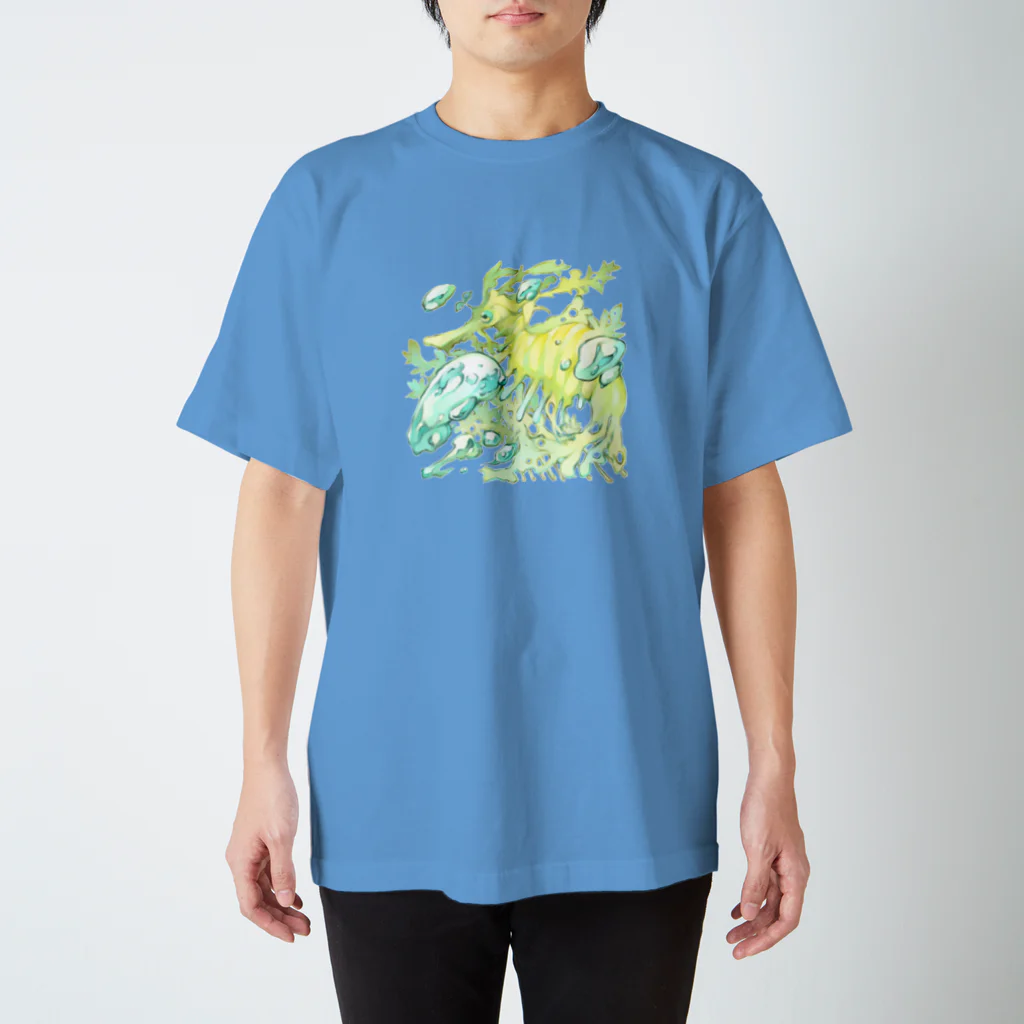 トロ箱戦隊本部の緑葉のドラゴン(背景なし) スタンダードTシャツ