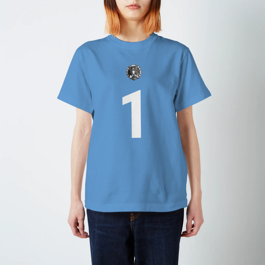 コチ(ボストンテリア)のボストンテリア(胸番号・背番号1)[v2.10k] スタンダードTシャツ