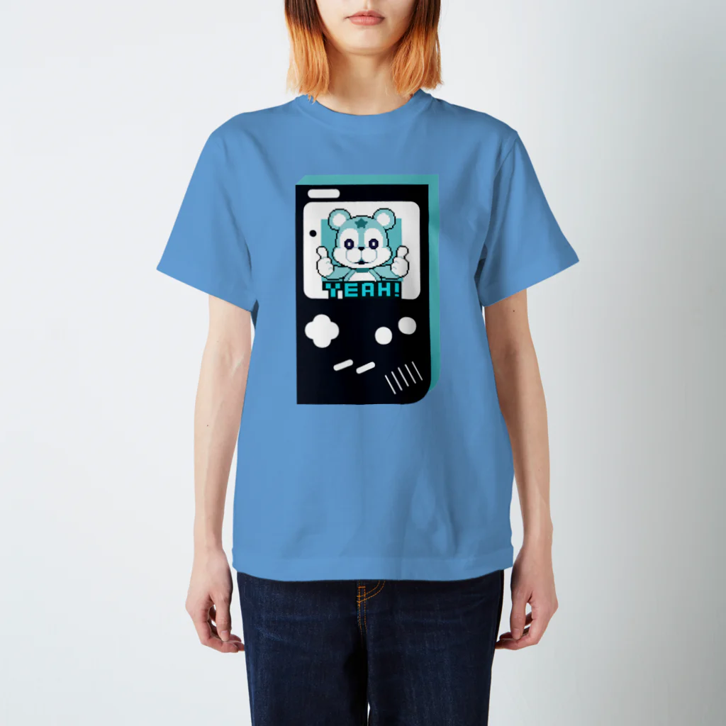 mochaliのRetro Game◆blue bear スタンダードTシャツ