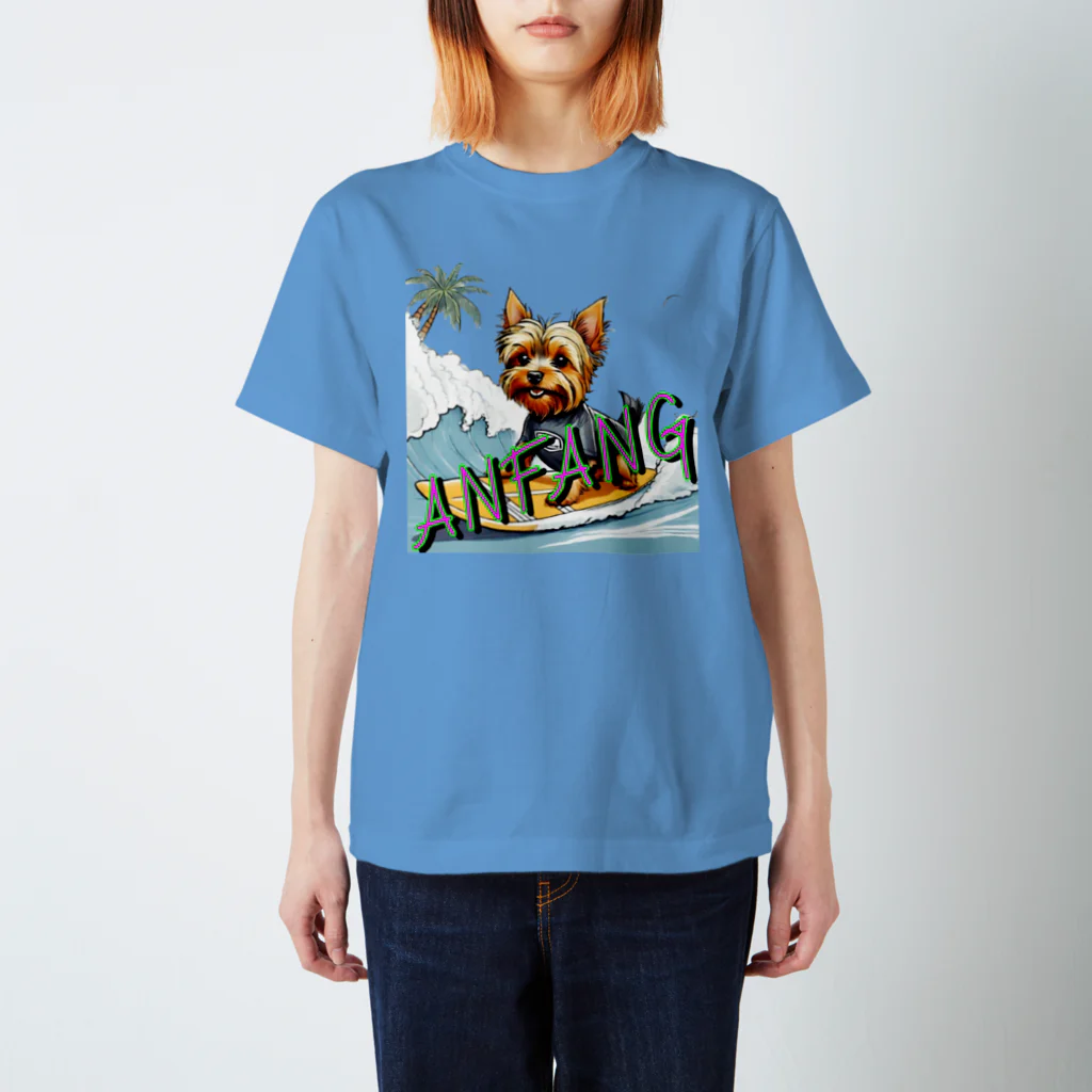 ANFANG のANFANG 波乗りヨーキー スタンダードTシャツ