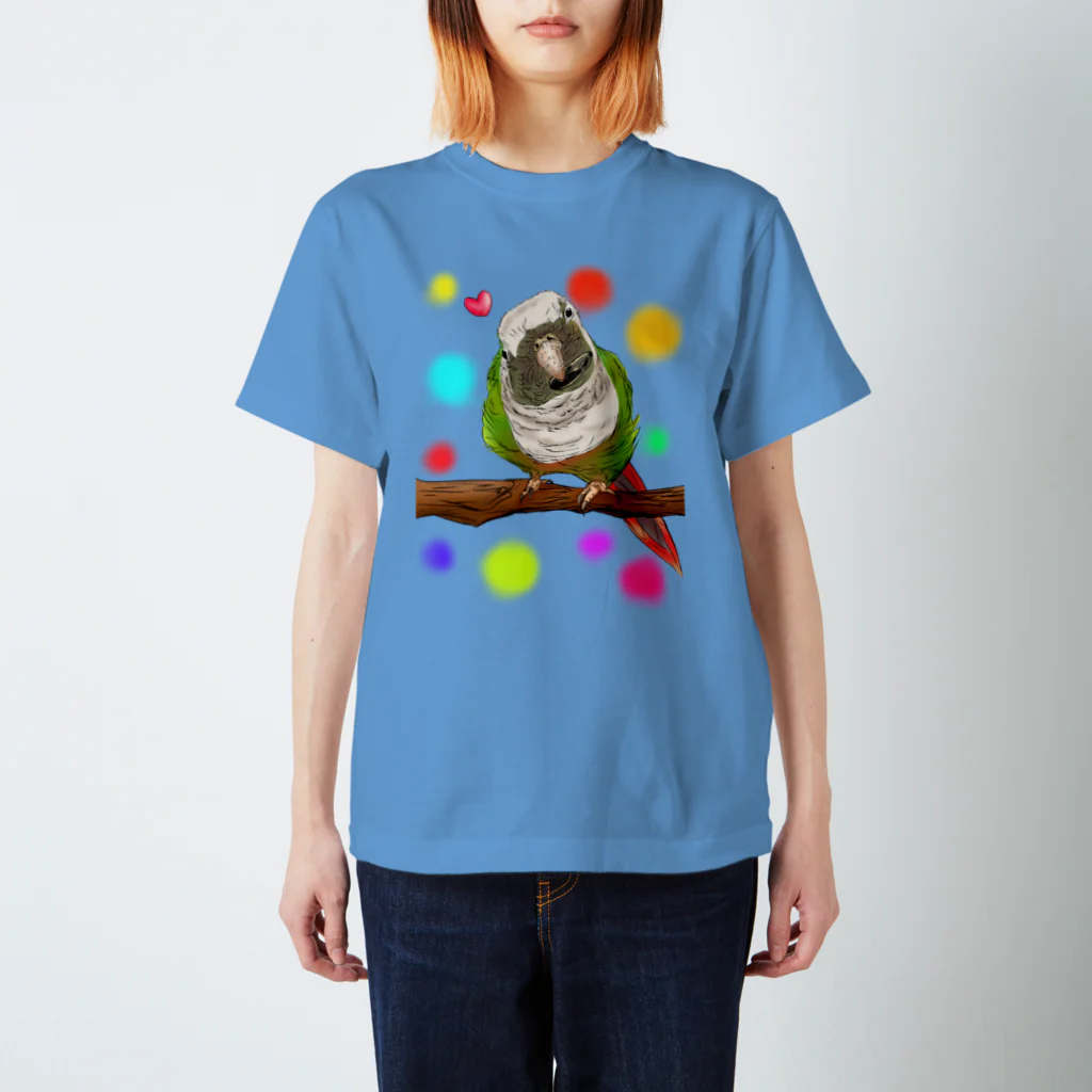 Lily bird（リリーバード）のホオミドリアカオウロコインコ フルカラー② スタンダードTシャツ