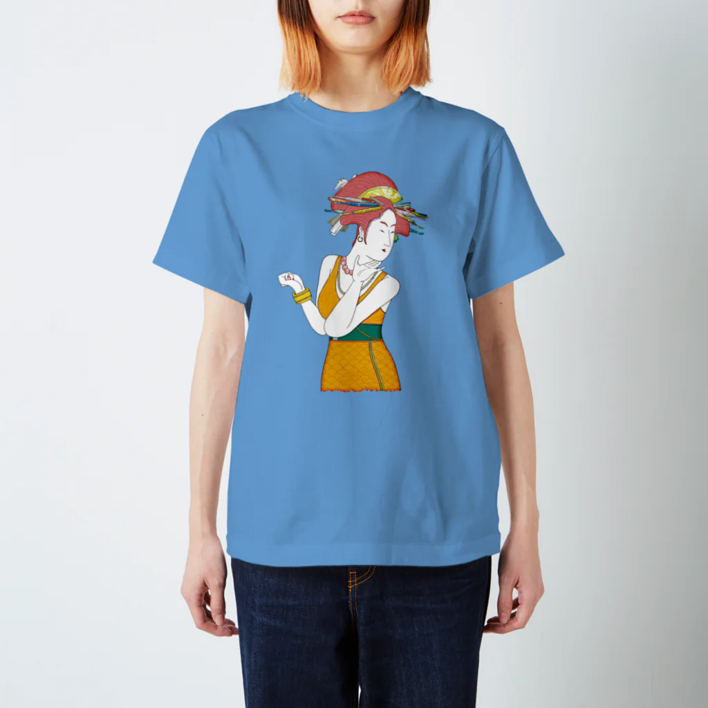 Oedo CollectionのFancy Girl(no bg)／濃色Tシャツ Regular Fit T-Shirt