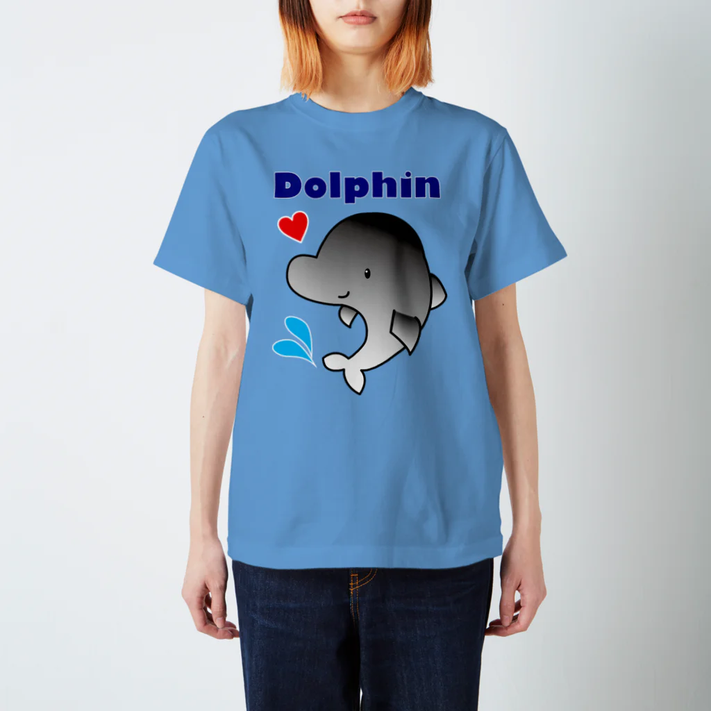 ゴロニャーのダサT屋さんのイルカ #Dolphin #水族館 スタンダードTシャツ