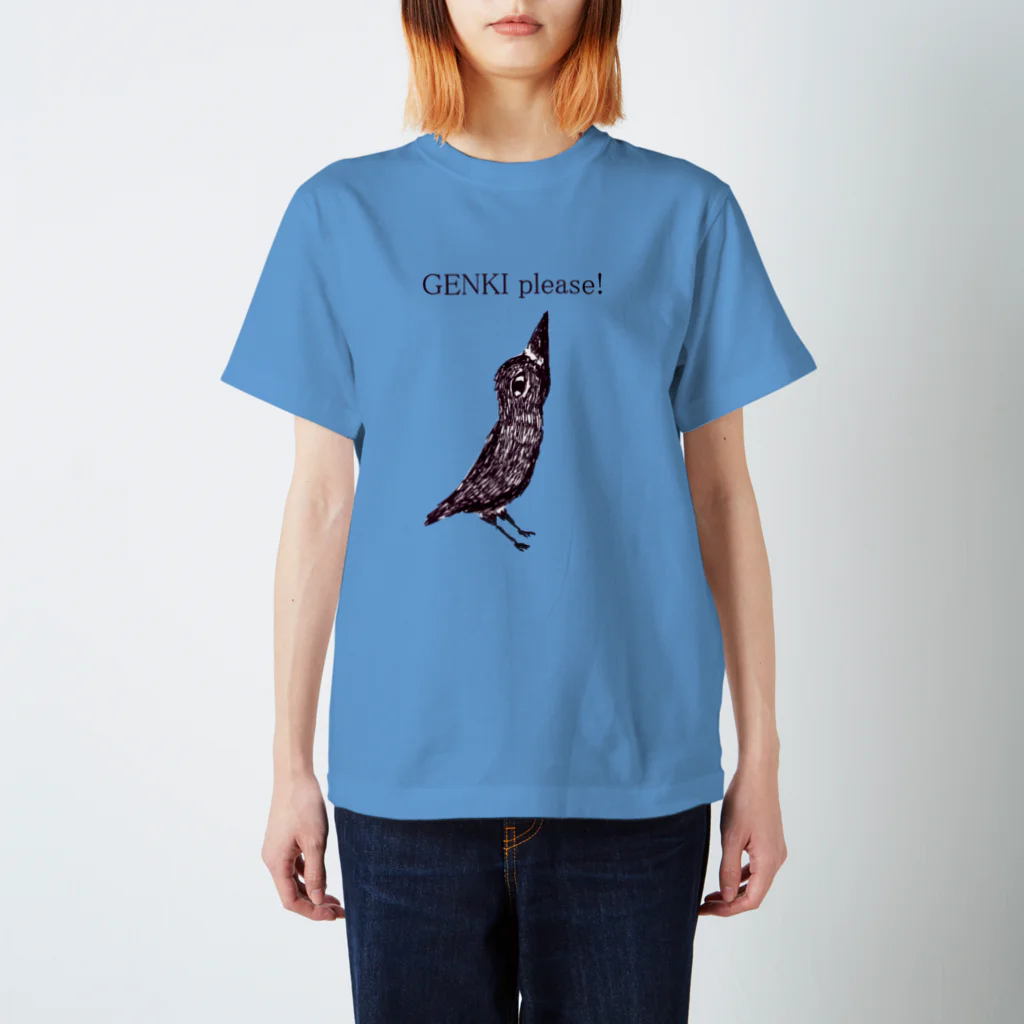 NIKORASU GOのユーモアメッセージデザイン「元気プリーズ」 スタンダードTシャツ