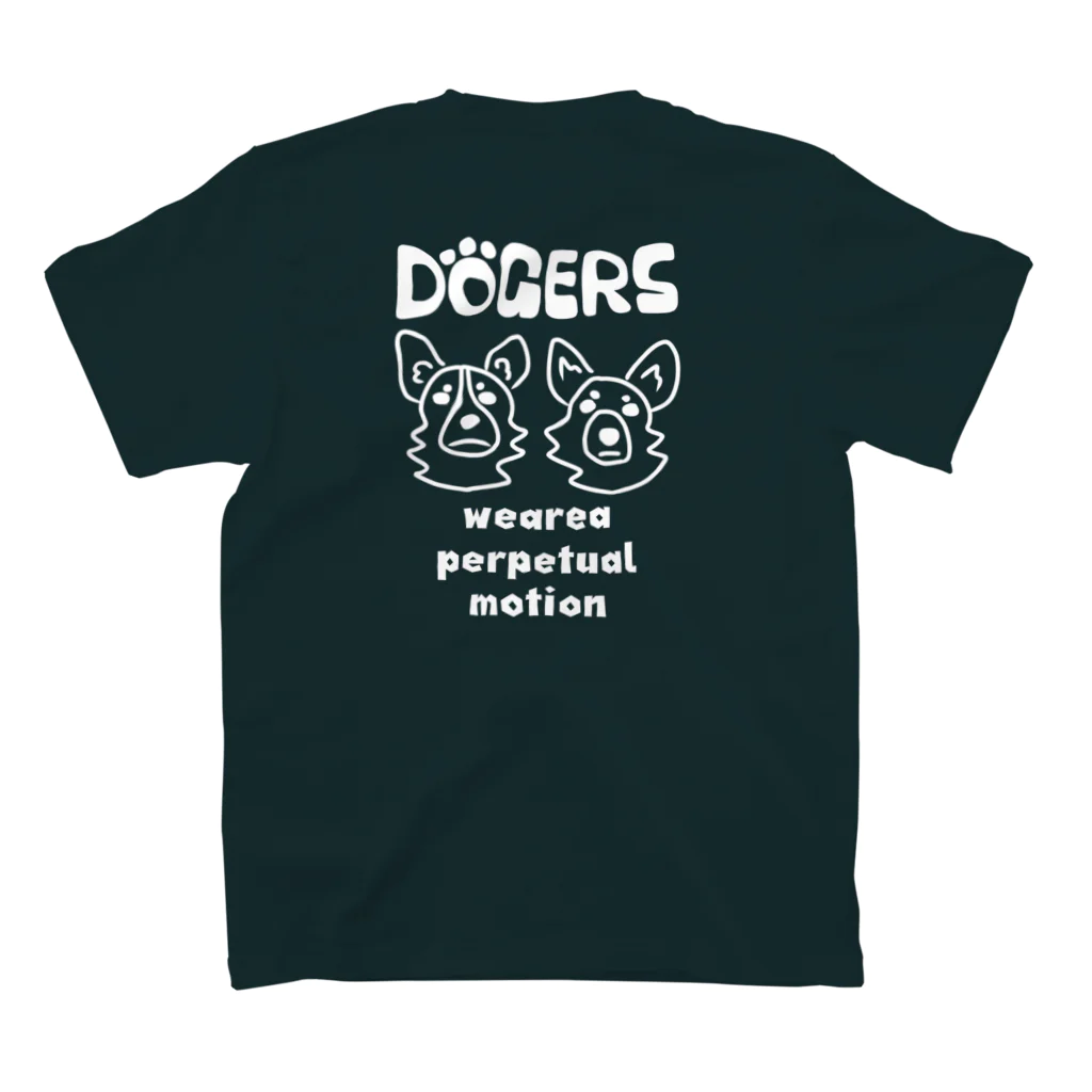 DOGERSのDOGERS。白文字。両面 スタンダードTシャツの裏面