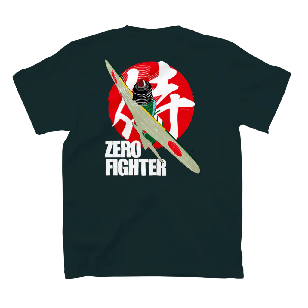 Atelier NyaoのZERO FIGHTER 空の侍 白字 Regular Fit T-Shirtの裏面