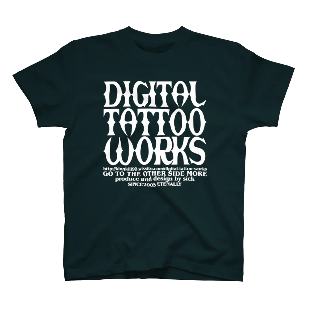 DIGITAL TATTOO WORKS/sickのdigital tattoo works rogo Regular Fit T-Shirt