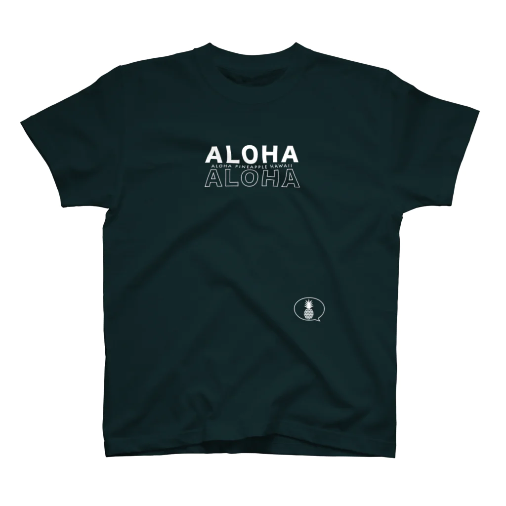 aloha_pineapple_hawaiiのALOHA ALOHA 吹き出しパイナップル 162 スタンダードTシャツ