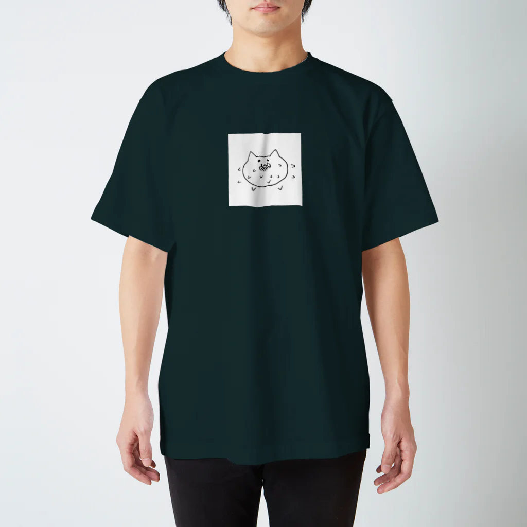 ペロペロネコくんのペロペロネコ　白背景ver スタンダードTシャツ