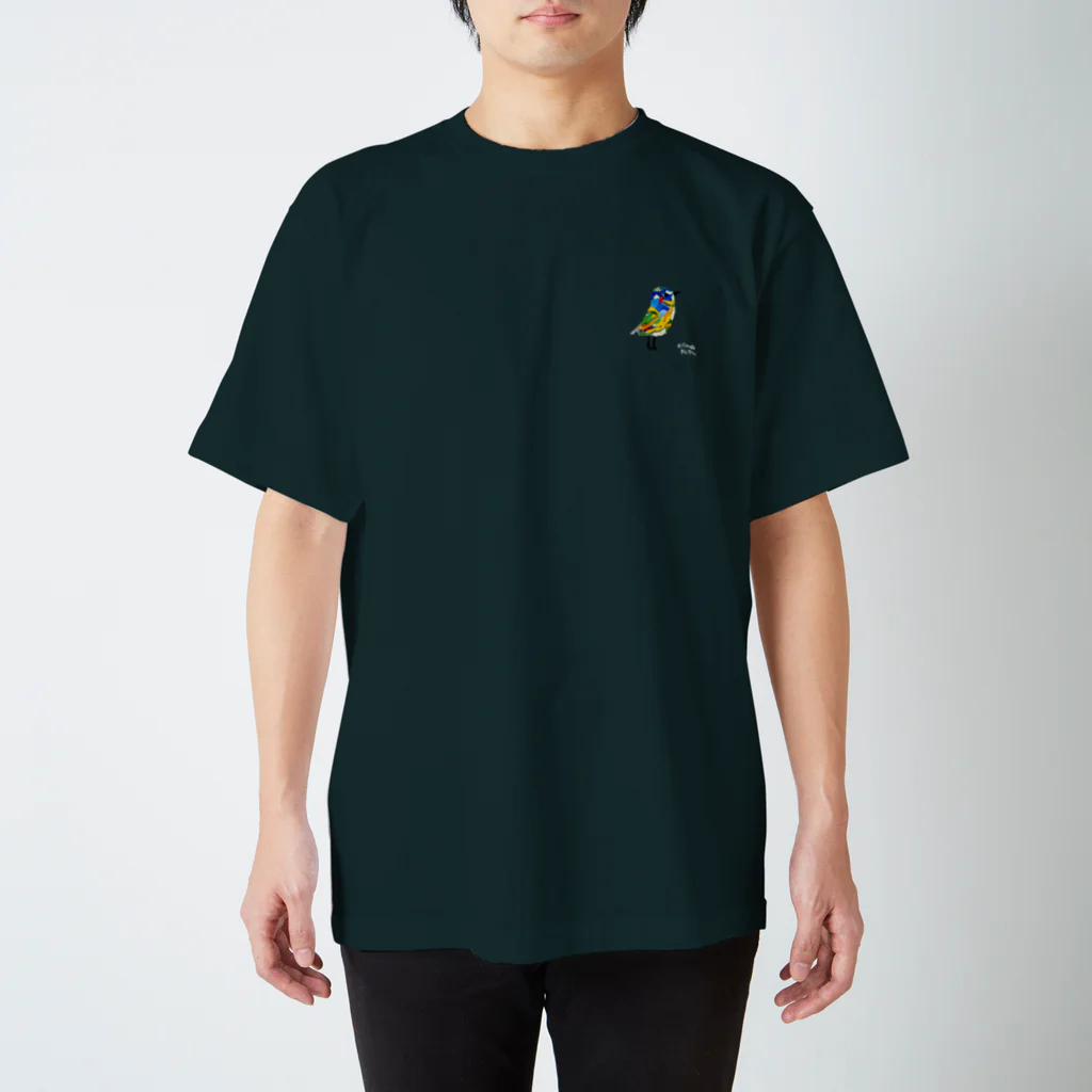 【全盲の絵描き】オバケのタムタムの小さい鳥シリーズ【ルリビタキ】 Regular Fit T-Shirt