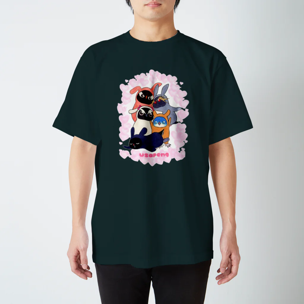 ヤママユ(ヤママユ・ペンギイナ)のうさぺん。(ハートフレーム) Regular Fit T-Shirt