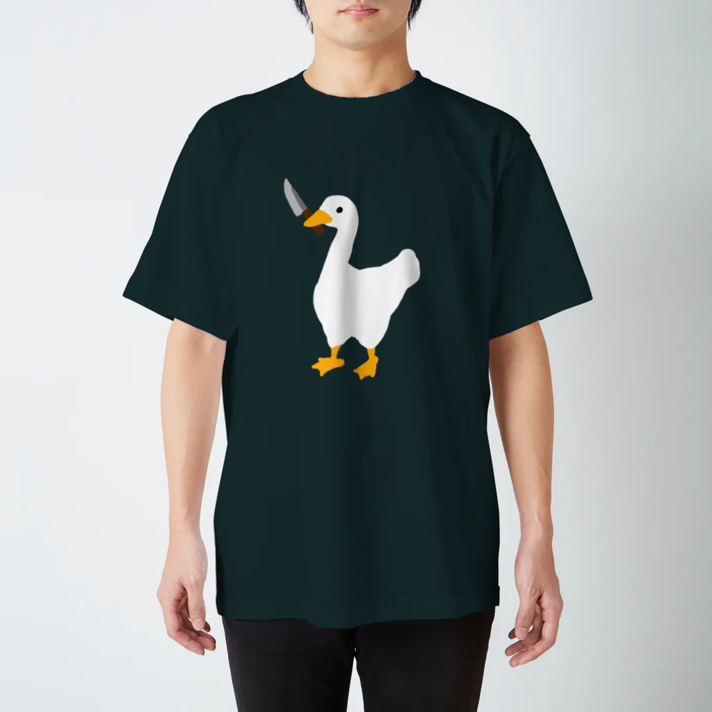 平塚ぶんてうのナイフを持ったアヒル スタンダードTシャツ