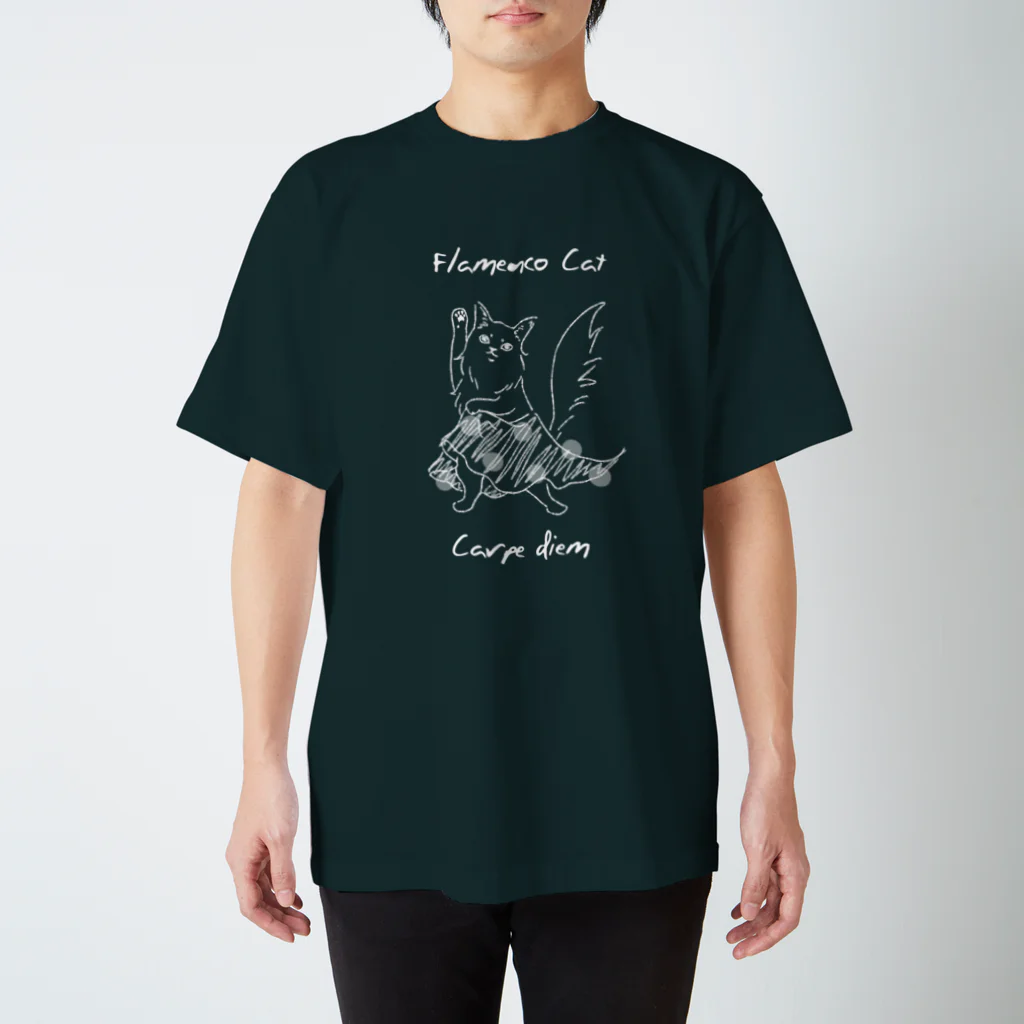 フラメンコキャットのフラメンコキャットCarpe diem（水玉スカート）濃色生地用 スタンダードTシャツ