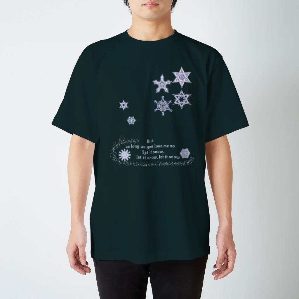 月夜のタツノオトシゴのLet it snow スタンダードTシャツ