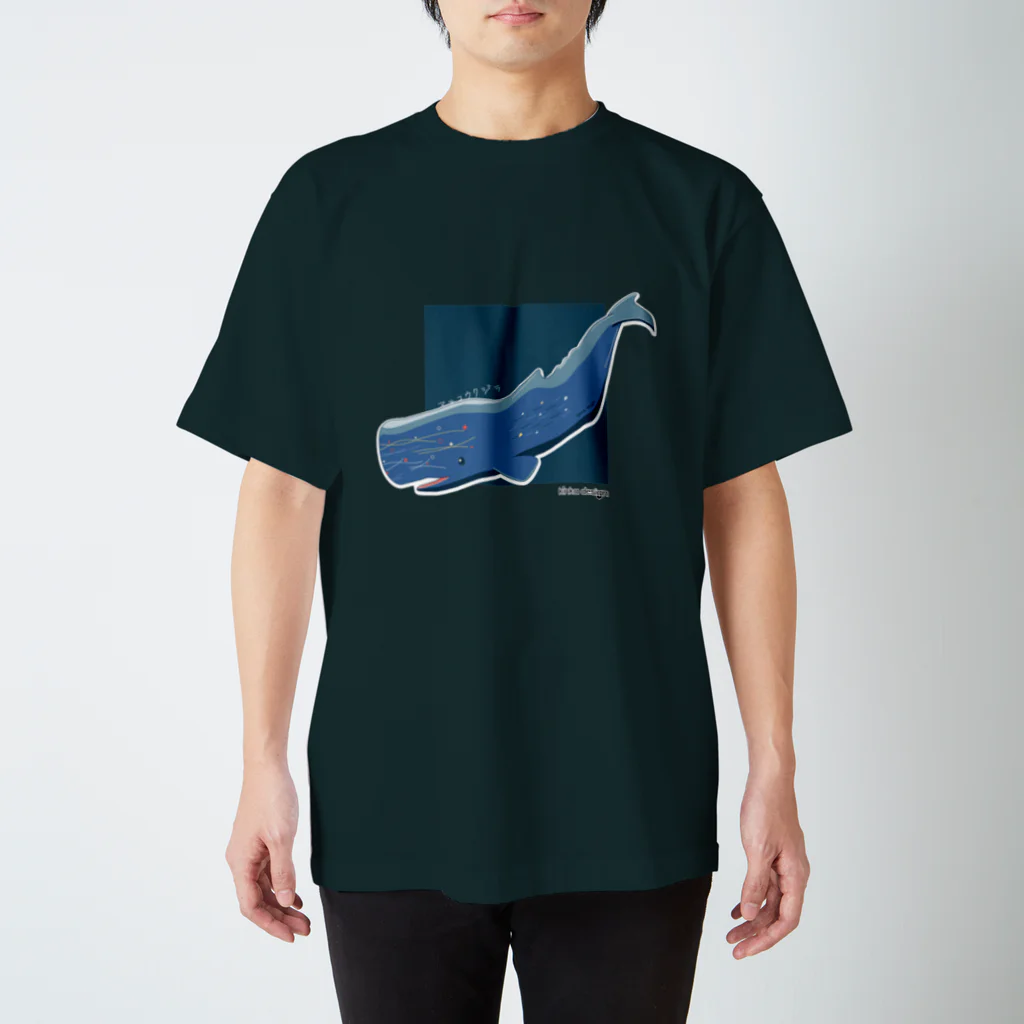 Kinkadesign うみのいきものカワイイShopのマッコウクジラの冒険 Regular Fit T-Shirt