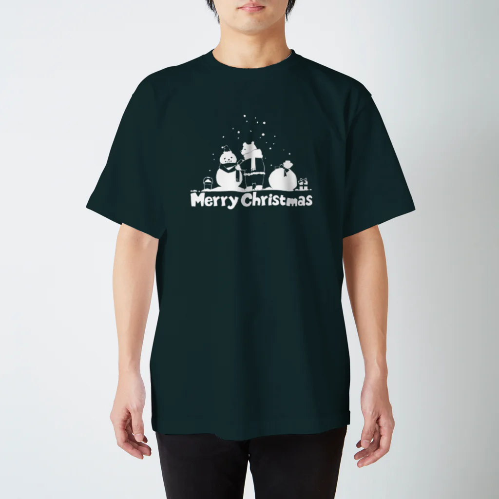 どうぶつ創作隊のシロクマのサンタさん スタンダードTシャツ