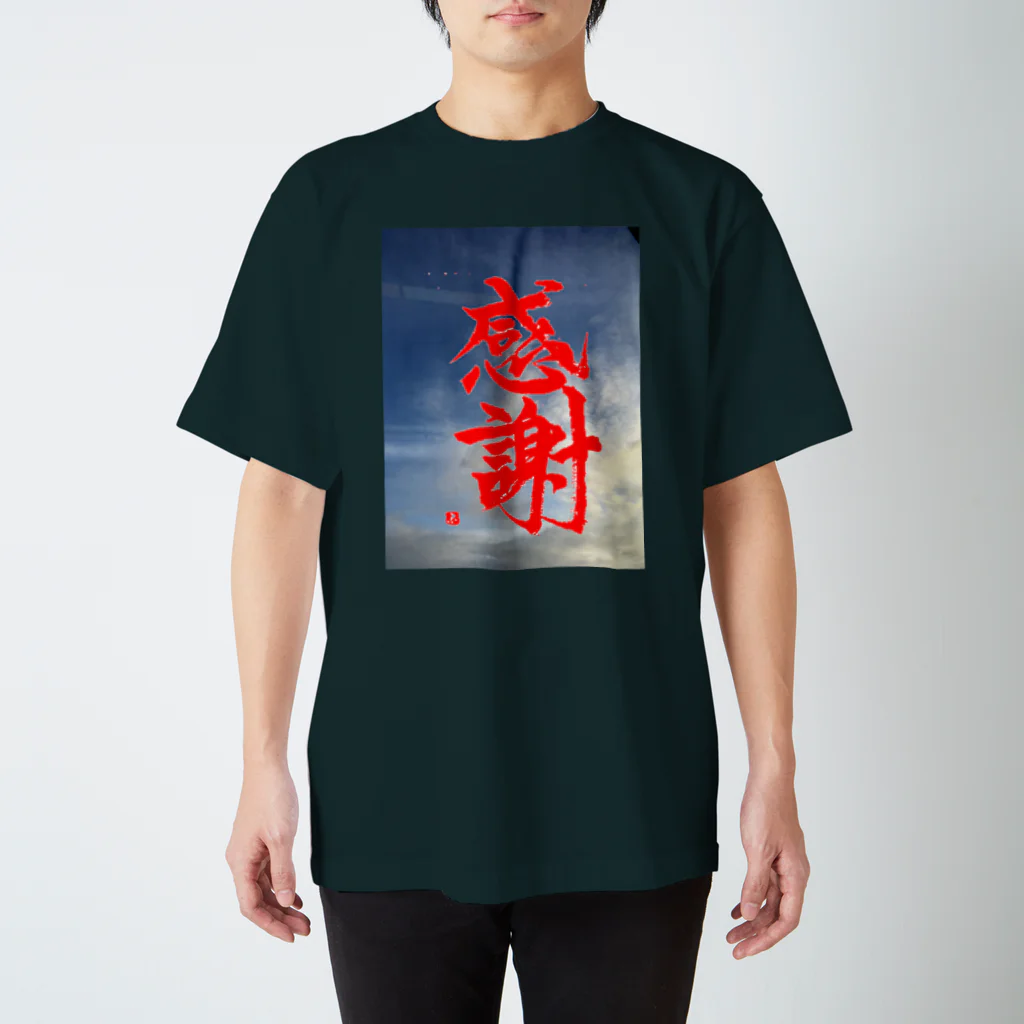 筆文字ふでちゃんの書道作品〜感謝〜 Regular Fit T-Shirt