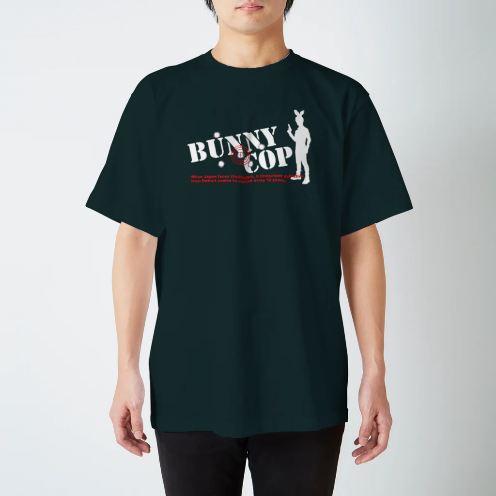 NAWOQIの店のBUNNY COP LOGO W&R スタンダードTシャツ