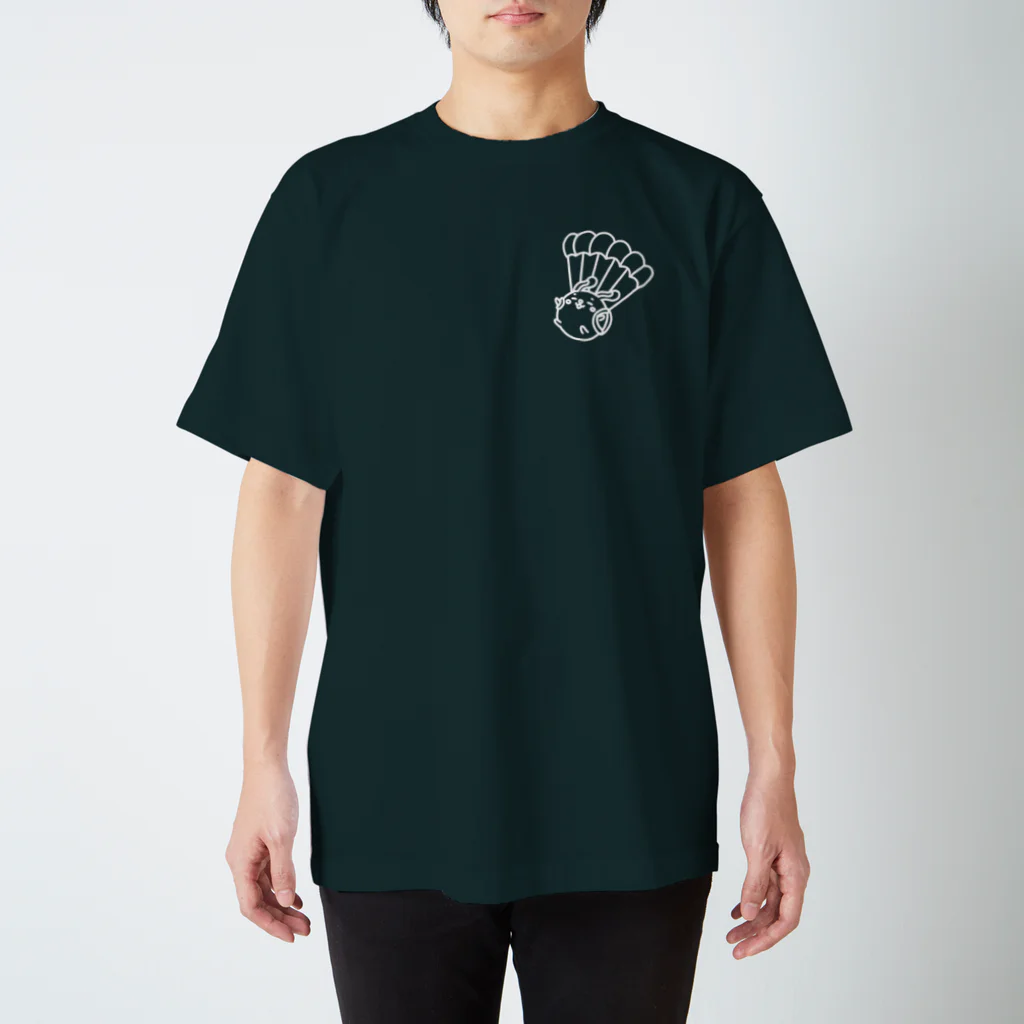 まるコロッ。のウサコロまる・パラシュートで降下（小）（線画：白バージョン） Regular Fit T-Shirt