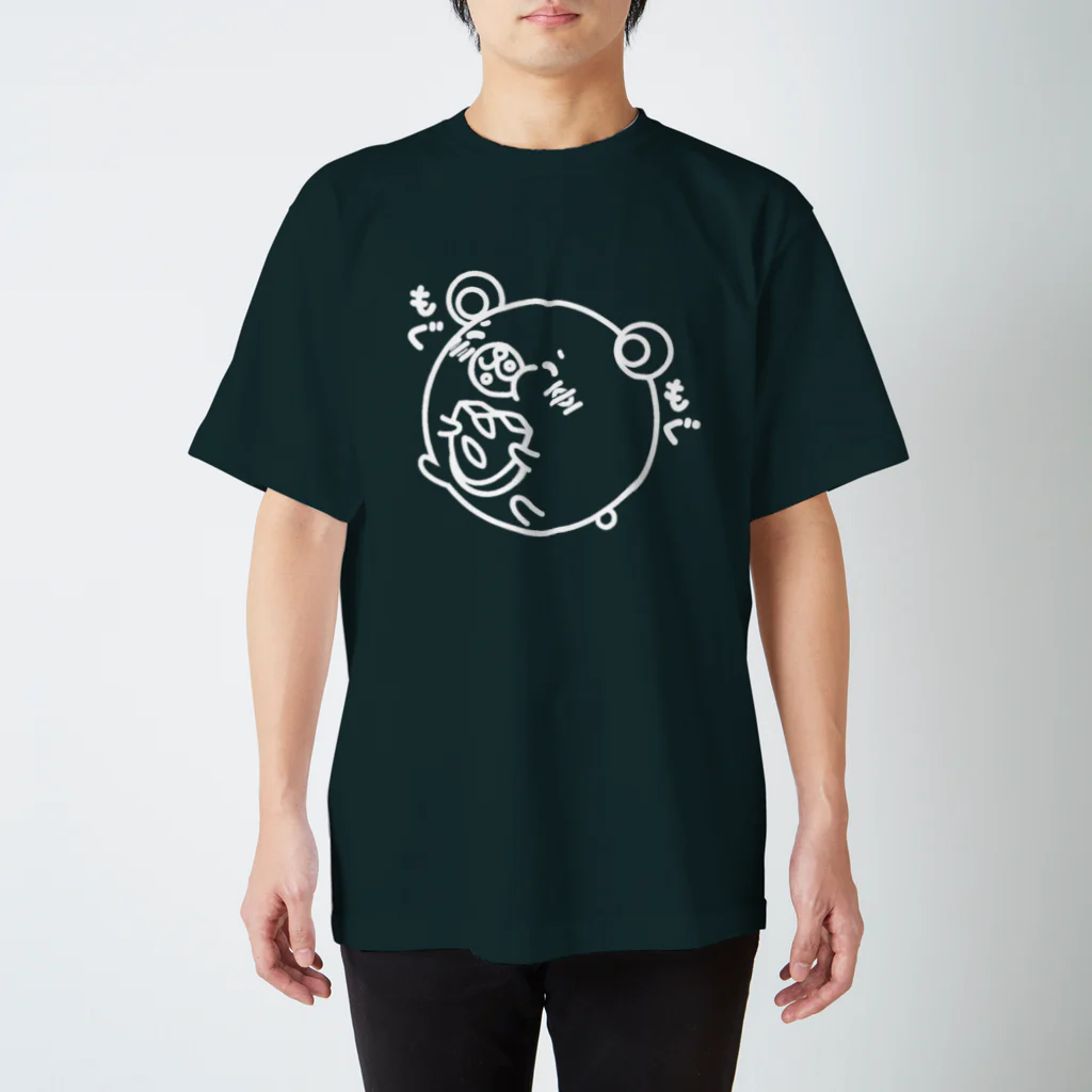 まるコロッ。のクマコロまる・パンを食べる（線画：白バージョン） Regular Fit T-Shirt