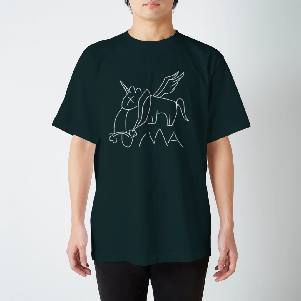 メルちゃんショッピングの虹を吐く馬のTシャツ　黒対応 Regular Fit T-Shirt