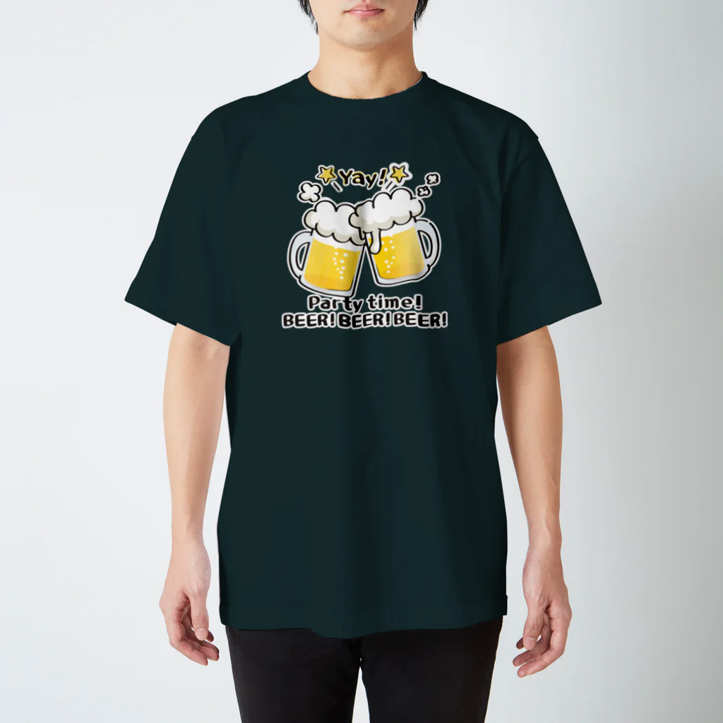 イラスト MONYAAT のBEER!BEER!BEER! A スタンダードTシャツ