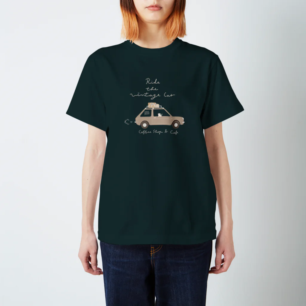 kiki25のヴィンテージカーと猫とコーヒー Regular Fit T-Shirt