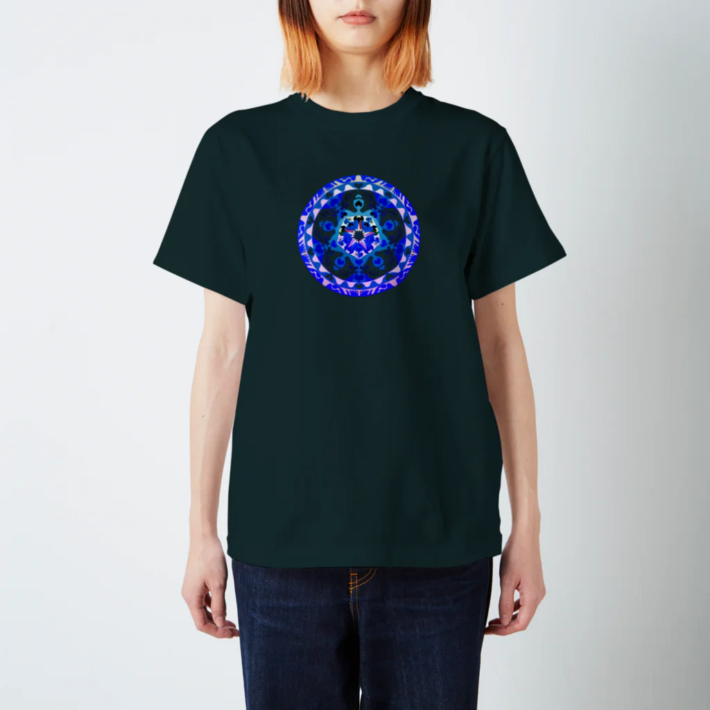 💖宇宙整体♪🌈♪こころからだチャンネル♪💖のうまく馬曼荼羅　2023青 Regular Fit T-Shirt