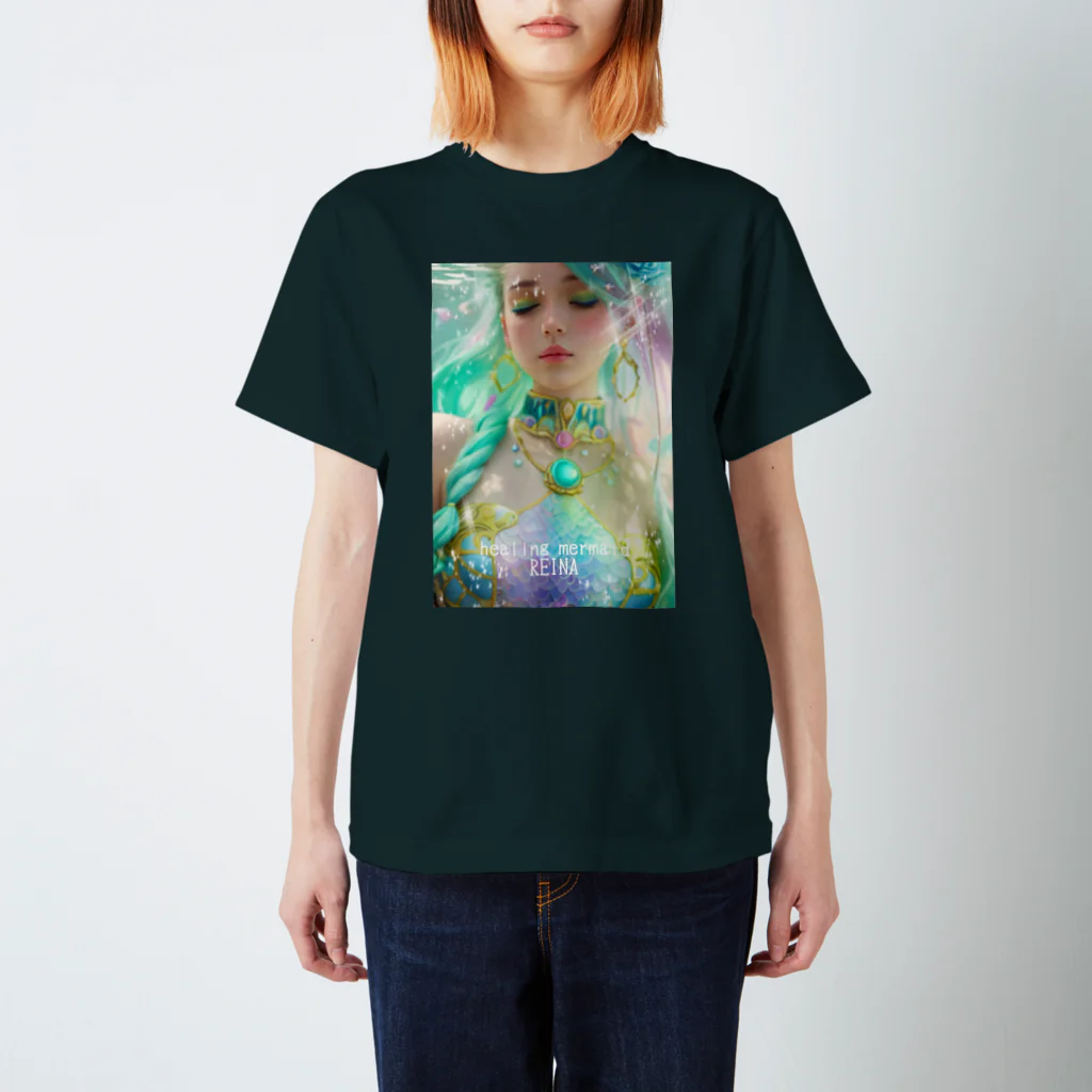 💖宇宙整体♪🌈♪こころからだチャンネル♪💖のhealing mermaid  REINA スタンダードTシャツ