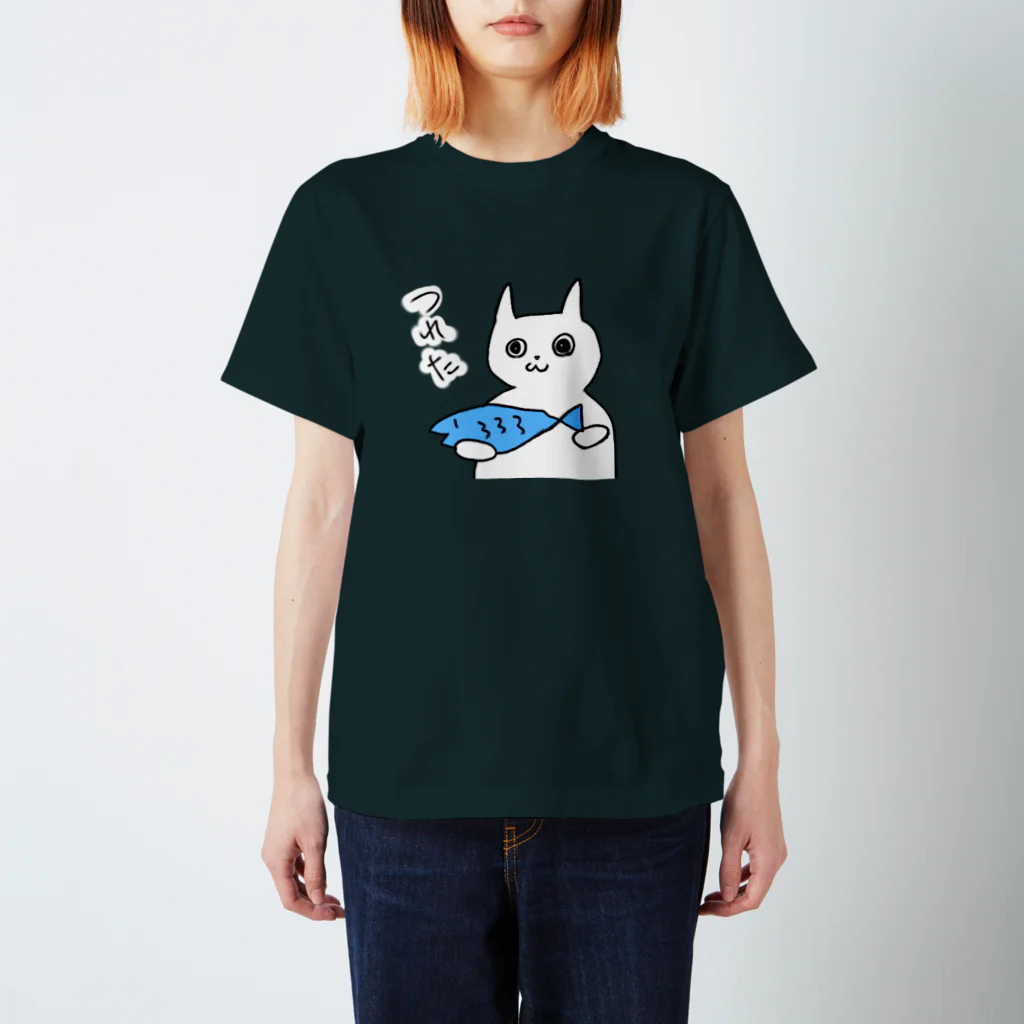 vallopoco ch.のなんかしらんけど釣れたねこ スタンダードTシャツ