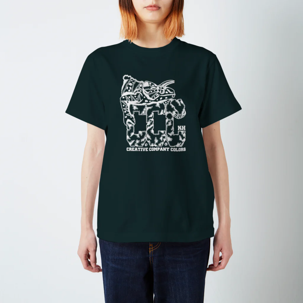 CCC STORES出張所の【chameleon punks T WHITE】 by K.hakariya Regular Fit T-Shirt