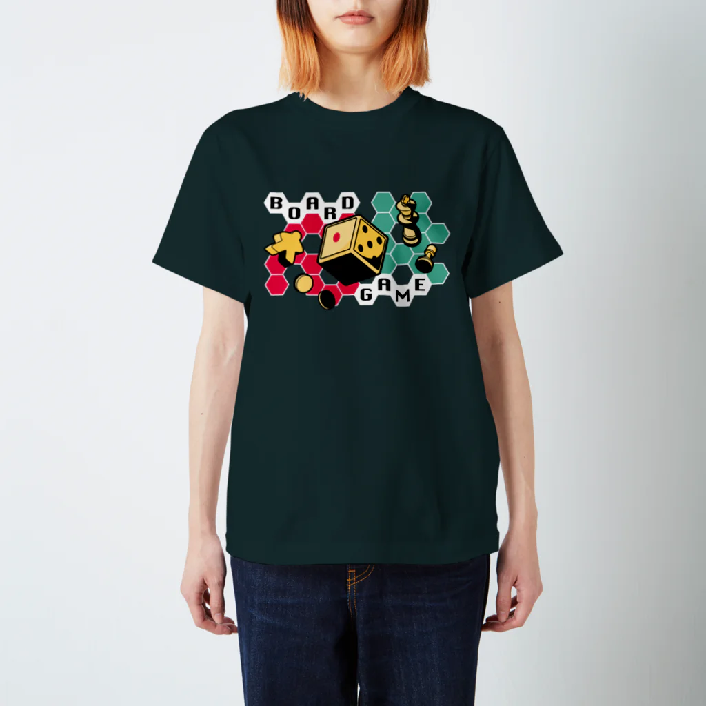 gamecafe_espaceのボードゲームシャツ　黒 スタンダードTシャツ