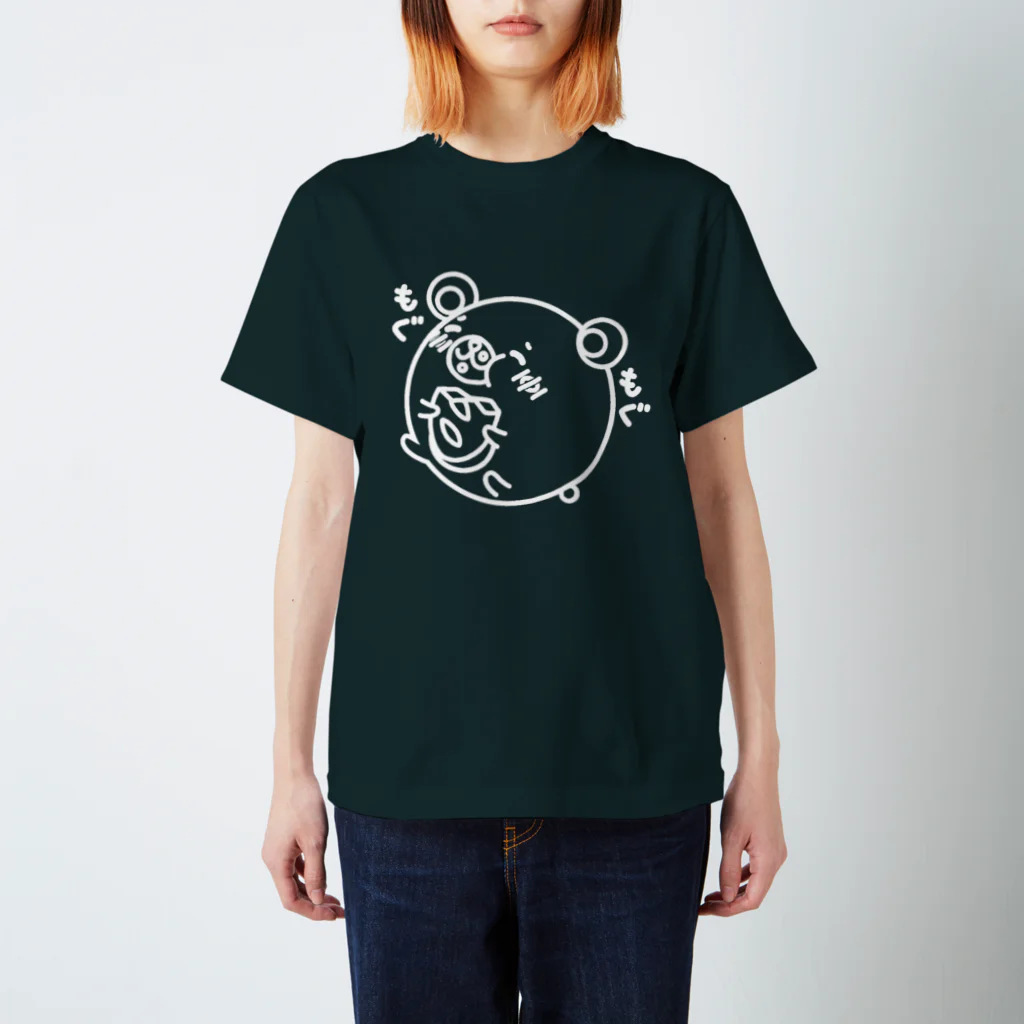 まるコロッ。のクマコロまる・パンを食べる（線画：白バージョン） Regular Fit T-Shirt