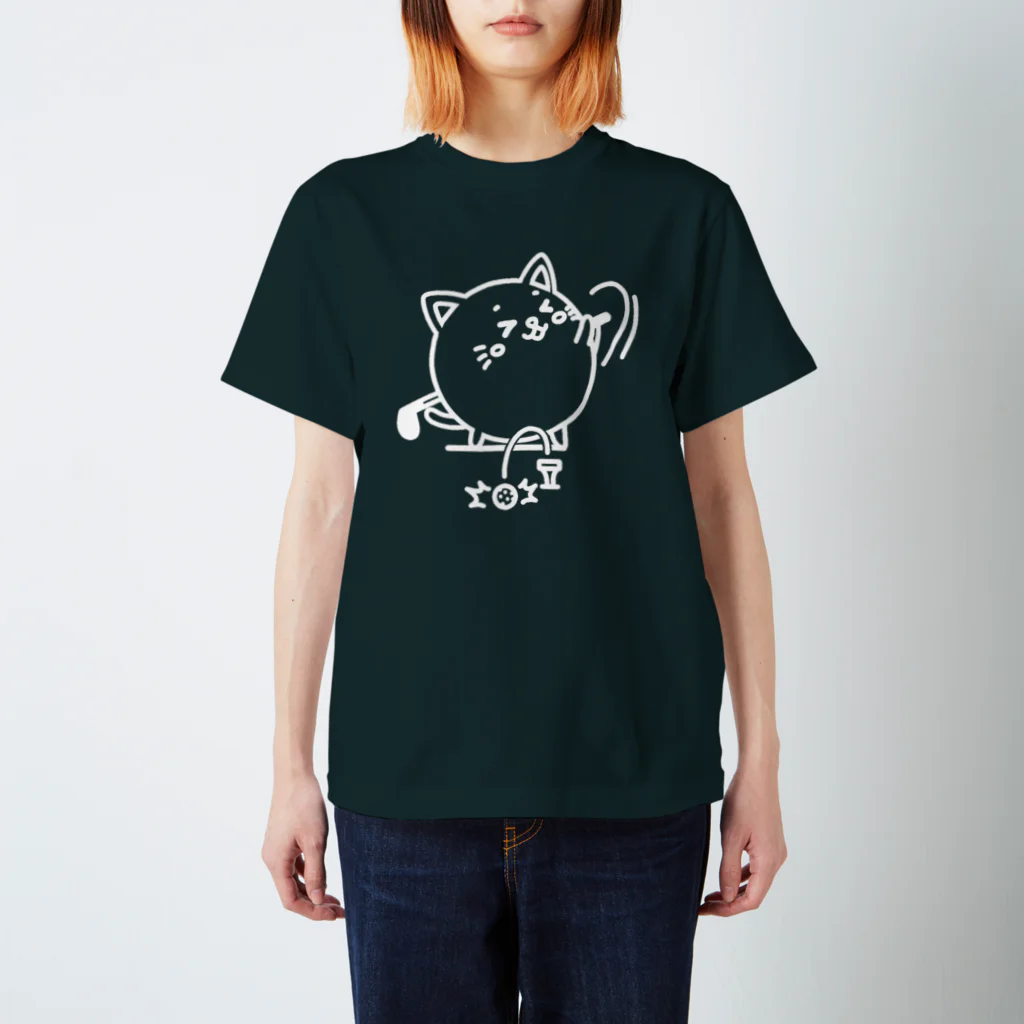 まるコロッ。のニャンコロまる・ゴルフ（線画：白バージョン） Regular Fit T-Shirt