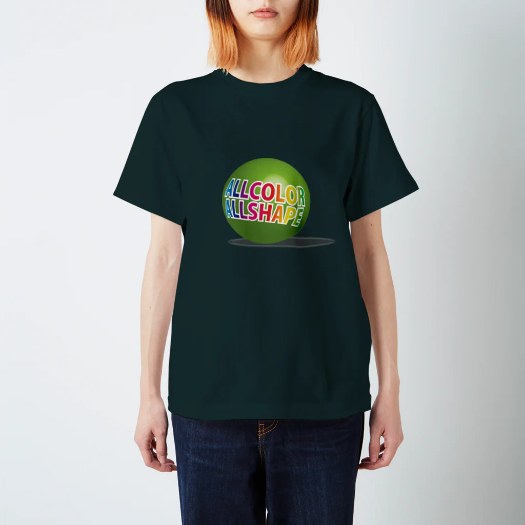 ALLCOLORーALLSHAPEの#オルカラオルシェGREENCUBE スタンダードTシャツ