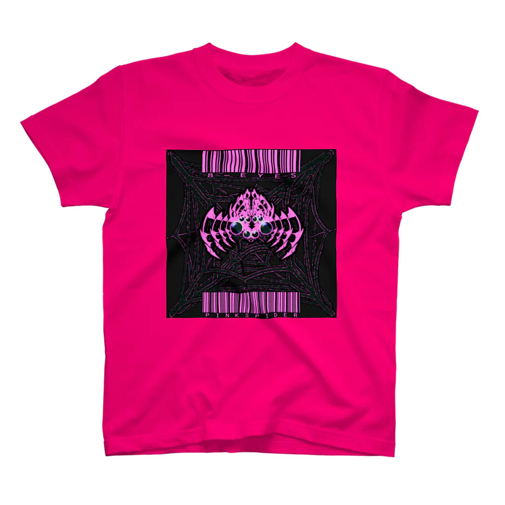 Ａ’ｚｗｏｒｋＳの8-EYES PINKSPIDER BLK スタンダードTシャツ