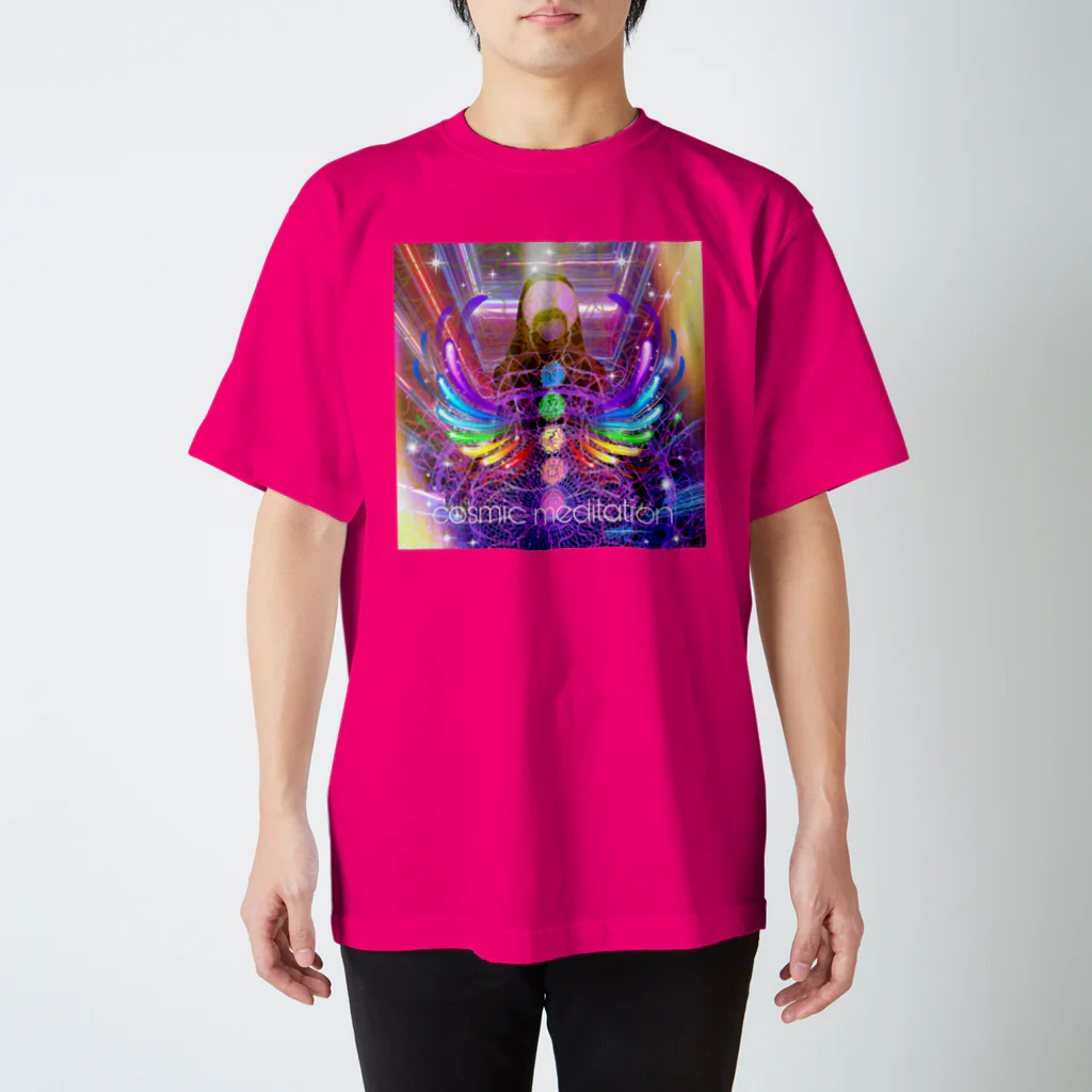 💖宇宙整体♪🌈♪こころからだチャンネル♪💖のcosmicmeditation rainbow  wing スタンダードTシャツ